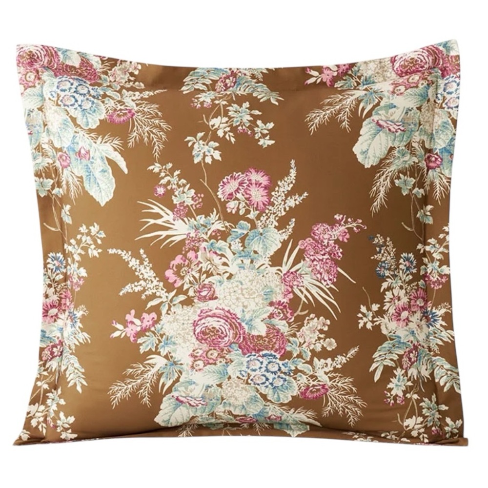 The Company Store Malti Premium Smooth Sateen Reversible Euro Sham Gold D’Ascoli